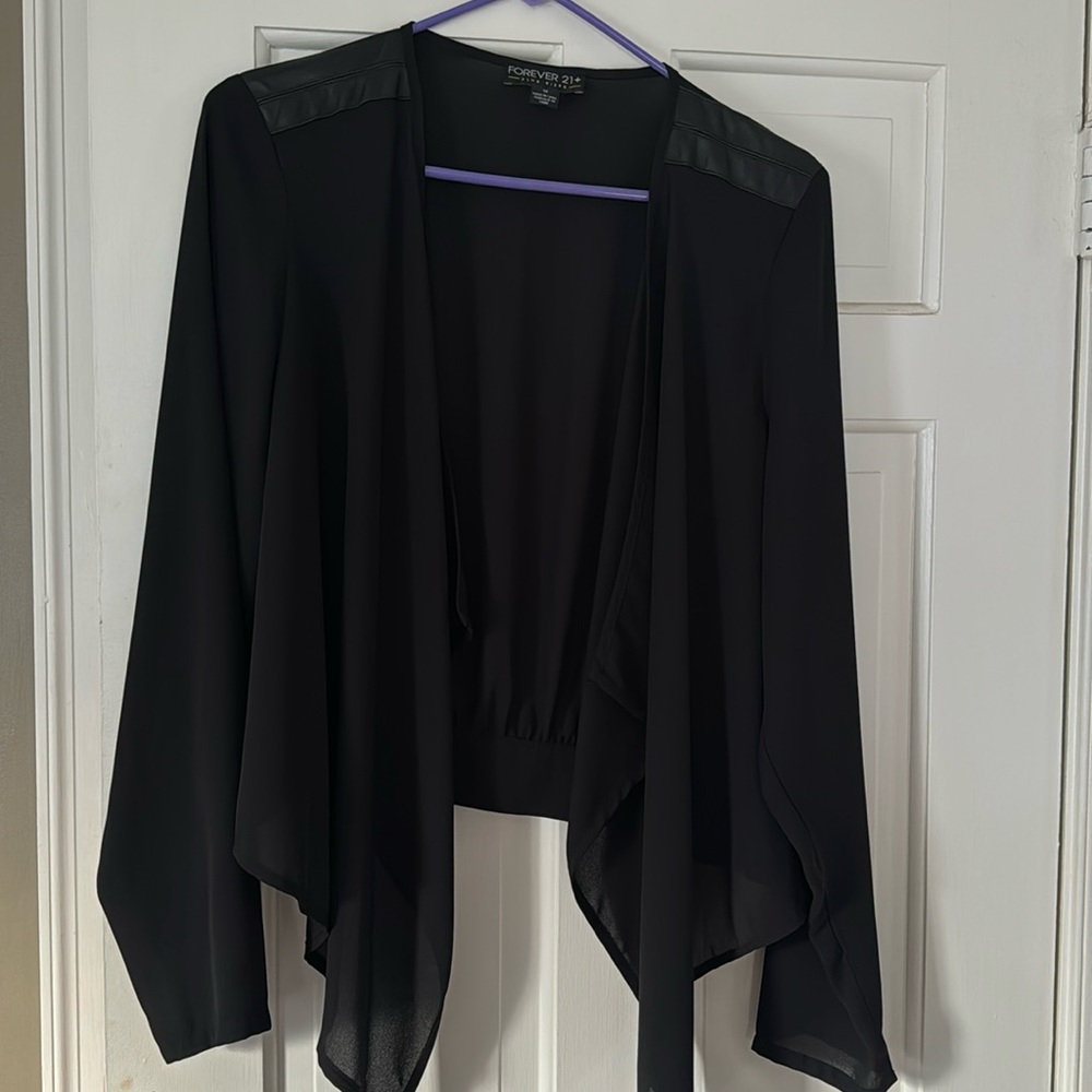 Forever 21 plus sheer jacket with back zipper detail
